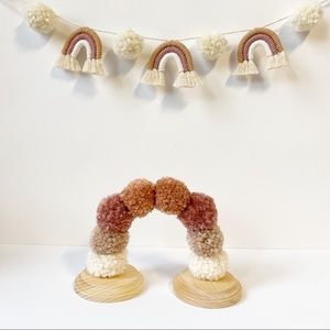 Rainbow Mini Pom Pom Table Centerpiece Kids Party Decoration Pastel Neutral